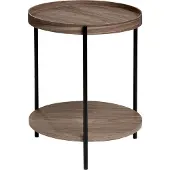 Beliani LANDER - Bijzettafel - Donkerbruin - MDF