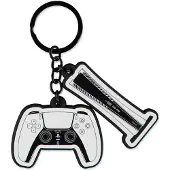 Difuzed PlayStation - Rubber Sleutelhanger - Grijs/Zwart
