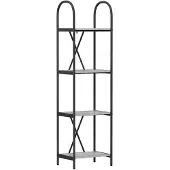 vidaXL Boekenplank 4-laags 40 x 30 x 146 cm Bewerkt hout Grijs Sonoma