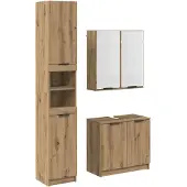 vidaXL Badkamerkast set 3 st Artisan Eiken 32 x 34 x 188,5 cm