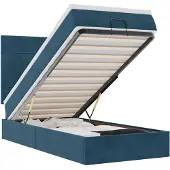 vidaXL Ottoman bed met matrassen en LED's 90x190cm fluweel donkerblauw