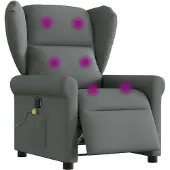 vidaXL Massagestoel elektrisch verstelbaar stof donkergrijs