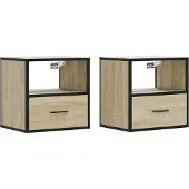 vidaXL Nachtkastjes 2 st wandgemonteerd 40x31x39,5cm sonoma eikenkleur