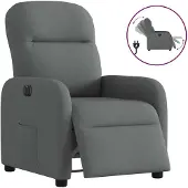 vidaXL Fauteuil elektrisch verstelbaar stof donkergrijs