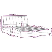 vidaXL Bedframe zonder matras "Hanko" stof crèmekleurig 160x200 cm