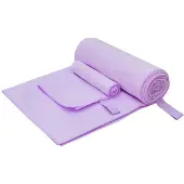 vidaXL Sporthanddoek Set 2 st Paars 50 x 30 cm, 200 x 100 cm