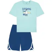 Schiesser Nachtkledij ' Teens Nightwear ' blauw / turquoise