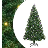 vidaXL Kunstkerstboom Groen 240 cm PVC en Staal en Kunststof