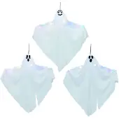 vidaXL Halloween Hangende Geest 3 st Wit 52 x 62 cm Polyester