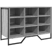 vidaXL Schoenenkast 90x38x61,5 cm bewerkt hout grijs sonoma eikenkleur