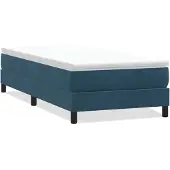 vidaXL Boxspring zonder matras fluweel donkerblauw 90x220 cm