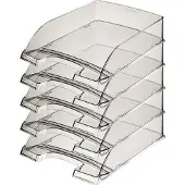 Leitz Opbergmand standaard 5226, kunststof, 5 stuks, transparant grijs