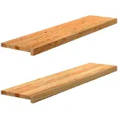 vidaXL Traptreden 2 st 110x25x2 cm massief eikenhout lichtbruin