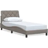 vidaXL Bedframe zonder matras, taupe, 90x200 cm, stof