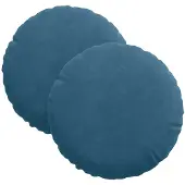 vidaXL Zitkussens 2 pcs Fluweel Blauw Ø30 x 13 cm
