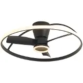 QAZQA Plafondventilator zwart incl. LED met afstandsbediening - Steer