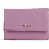 Coccinelle Leren portemonnee Metallic Soft Wallet Grainy Leather Jellyfish paars