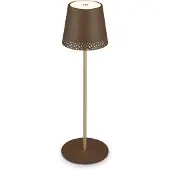 Briloner Kiki LED tafellamp, bruin/goud, IP44, 3.000K Kiki, dimbaar, bruin / roest, metaal, Modern
