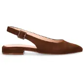 Manfield Bruine suède slingbacks | Maat 37