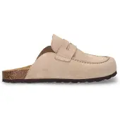 Manfield Beige suède clogs | Maat 40