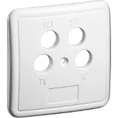 Pro 4-gaats Afdekplaat voor Antenne Wandcontactdoos | Witte Kunststof Afdekplaat voor TV/Satelliet/Radio | Universele Antenne Afdekking