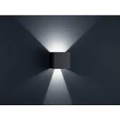 HELESTRA LED-wandlamp buiten SIRI 44 L, zwart, Aluminium, Modern, LED wandlamp buiten
