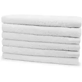 Eleganzzz Badstof Badlaken 100% Katoen 70x140cm - white - Set van 6