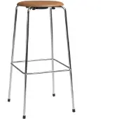 Fritz Hansen High Dot barkruk Wild walnut leer-chroom