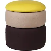 Broste Copenhagen Pond poef 42 cm Yellow-beige-dark grape