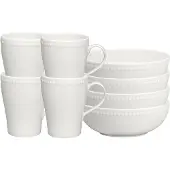 Scandi Living Dots ontbijtkom 60 cl 4 stuks Crème wit