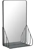 Scandi Living Nod spiegel met plank 30x50 cm Black