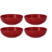 Scandi Living Dots ontbijtkom 60 cl 4 stuks Rood