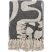 Bloomingville Salobre plaid katoen 160x130 cm Zwart
