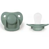 Filibabba - Set van 2 anatomische siliconen fopspenen 0-6m - Eucalyptus groen Dès la naissance - 6 mois