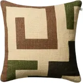 Chhatwal & Jonsson Aman kussenhoes 50x50 cm Taupe-cactus green-brown