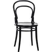 TON no.14 stoel Zwartgebeitst B123-New fineerhouten zitting