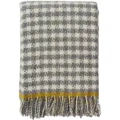 Klippan Yllefabrik Dogtooth wollen plaid 130x200 cm Grijs-geel
