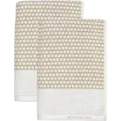 Mette Ditmer Grid gastenhanddoek 38x60 cm 2-pack Sand-off white