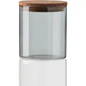 Aida Raw glazen pot met houten deksel klein