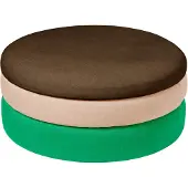 Broste Copenhagen Pond poef groen/roze/koffie Ø68cm - 31001147