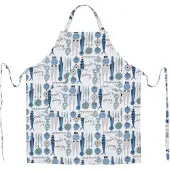 Almedahls Picknick schort klein patroon Blauw-beige