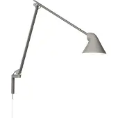 Louis Poulsen NJP wandlamp Lichtgrijs, lange arm, LED, 3000k