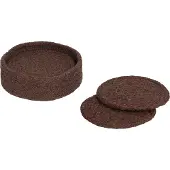 Dixie Ella glasonderzetters Ø10,5 cm 6-pack Pure brown