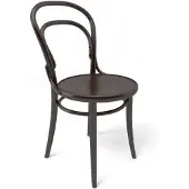 TON no.14 stoel Coffee B4-New fineerhouten zitting