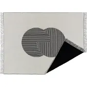 NJRD Circles katoenen plaid 130x185 cm zwart