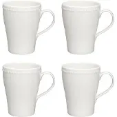 Scandi Living Dots mok 35 cl 4 stuks Crème wit