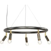 Örsjö Belysning Star ronde 5-spots plafondlamp Ø60 cm Staal