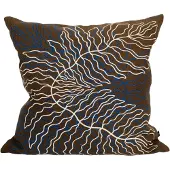 Fine Little Day Leaves kussenhoes geborduurd 48x48 cm Brown