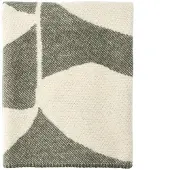 Scandi Living Leaf wollen plaid 130x180 cm Khaki groen