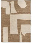 Ferm Living Piece wollen vloerkleed Off-white-Toffee, 200x300 cm